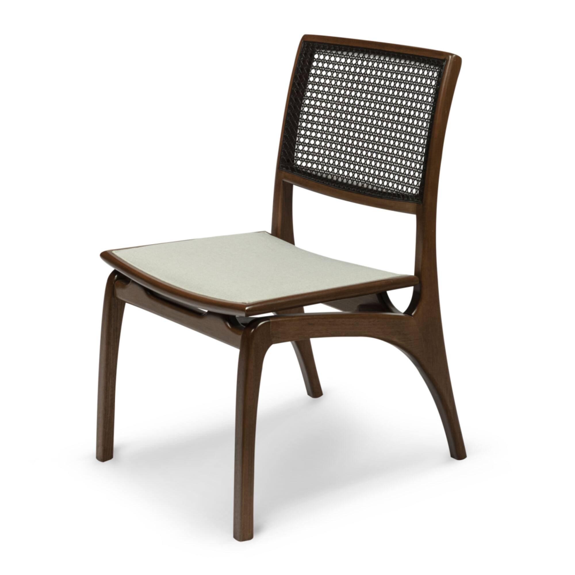 Cadeira Wood Palha/Tecido