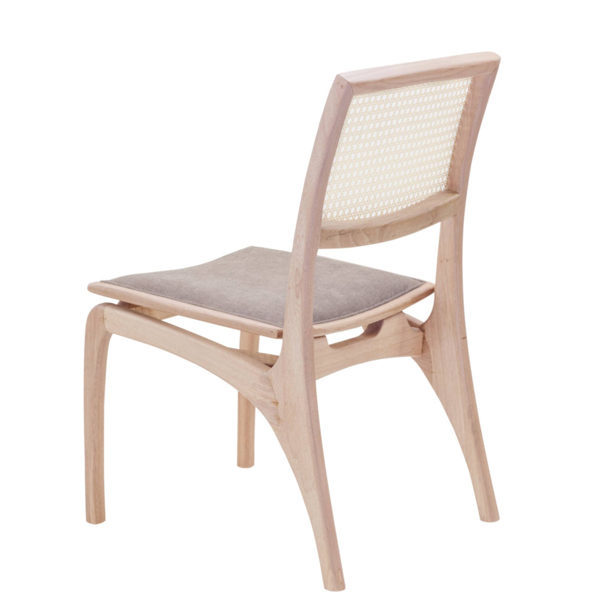 Cadeira Wood Palha/Tecido